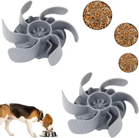 2 Pack Dog Slow Feeder, Insert Food Grade Silicone Slow Feeder with Strong Suction Cups, Cuttable, Reduce Eating Speed, Compatible with Different Size Dog Bowls (4.3"-6.3")
