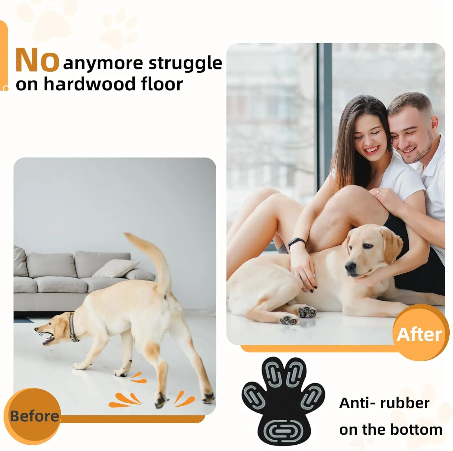 Anti-Slip Dog Paw Protector Pads for Senior Dogs, Dog Paw Adhesive Pads on Hardwood Floor,Senior Pets Essentials with Strong Traction,Puppy Grippers,12 Sets 48 pc XL