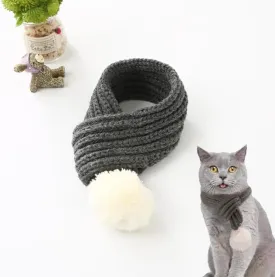 AOPET Grey Christmas Knitted Dog Scarf Winter Dog Neck Warmer Costume Xmas Holiday Pet Bandana Cat Puppy Scarf Accessories Pet Costume Accessories Decoration Christmas Classic Pets Scarf