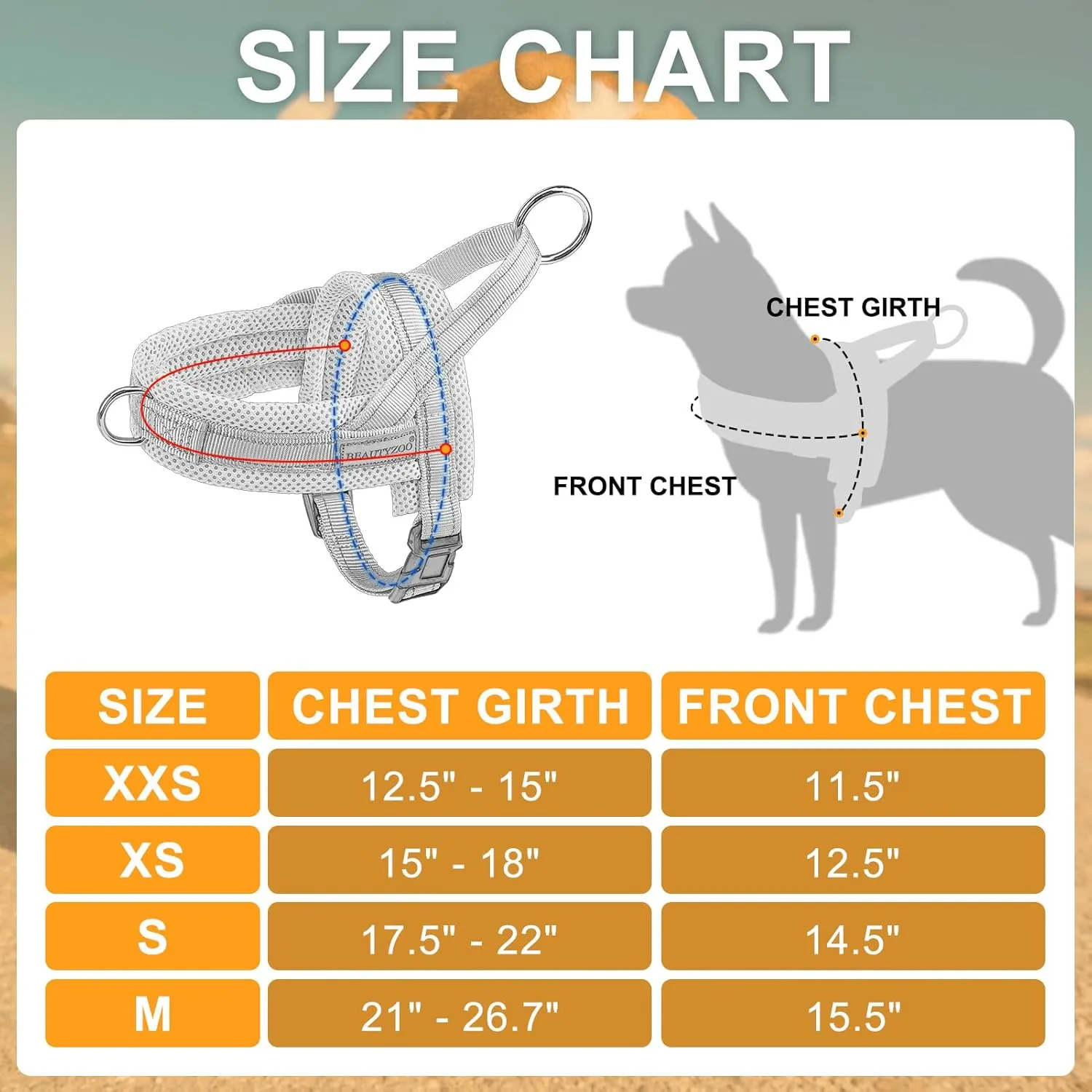BEAUTYZOO Dog Harness for Small Dogs, No Pull Dog Harness and Leash Set, Soft Escape Proof Puppy Vest Harness with Handle, Reflective Lightweight Step in Harness for Girl Boy Dogs, Beige XS