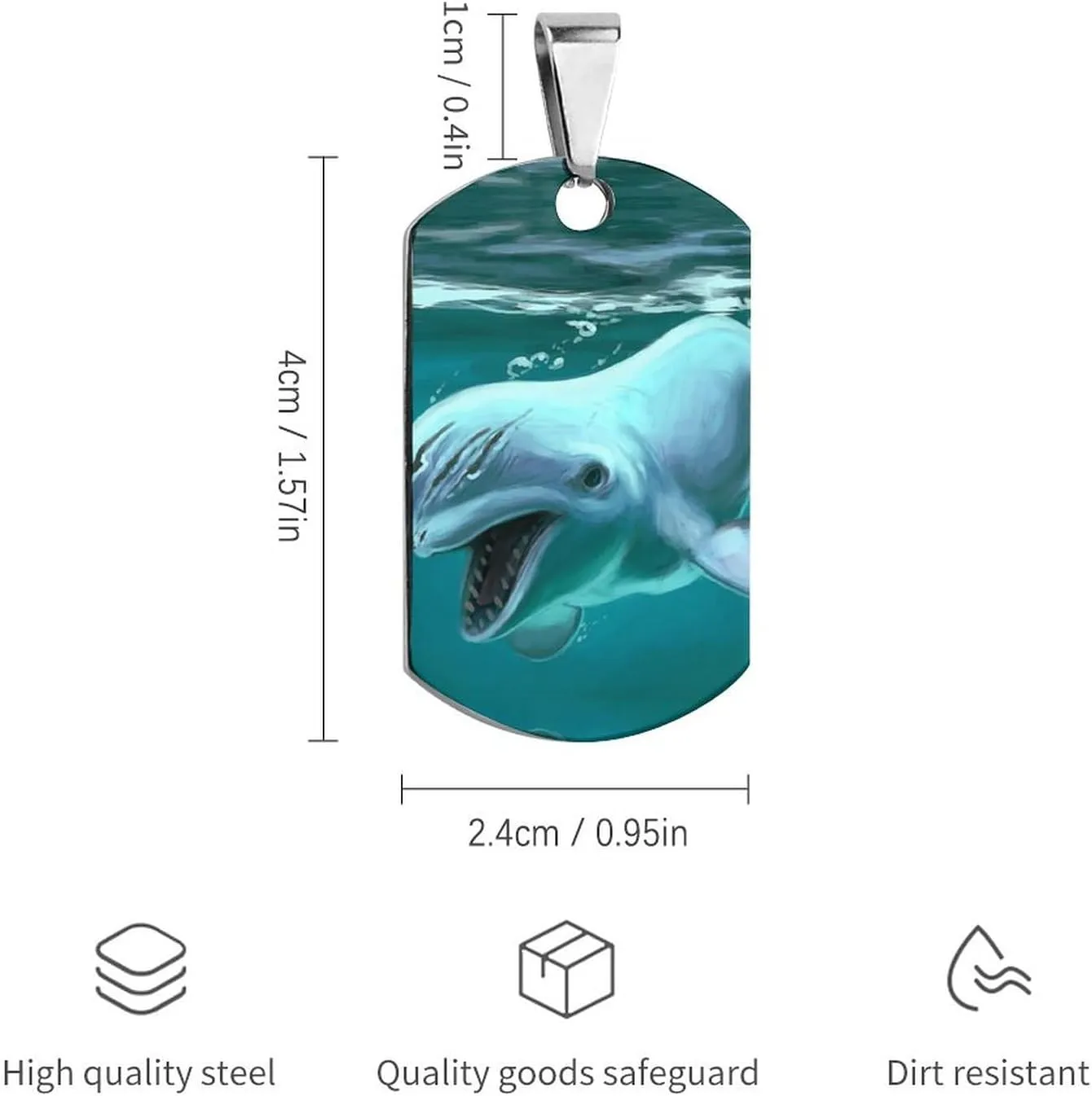 Beluga Whale Stainless Steel Pet ID Tags Personalized Dog and Cat Tags Cute Collar Tags Dog Tags