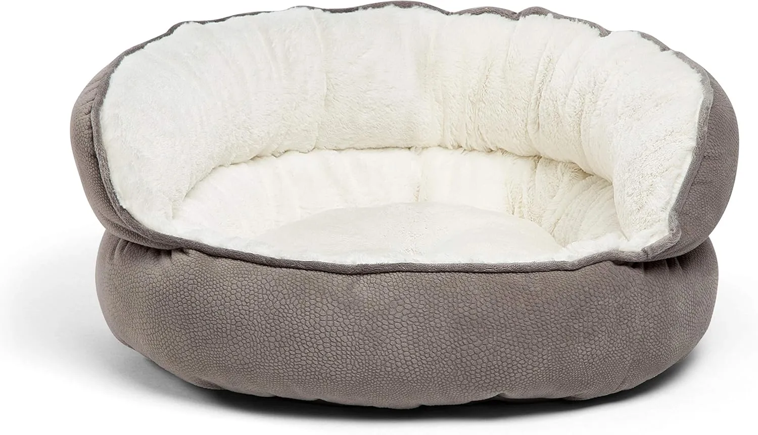 Best Friends by Sheri Pet Throne High Bolster Orthopedic Relief Cat and Dog Bed, Gray, Mini