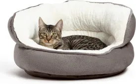 Best Friends by Sheri Pet Throne High Bolster Orthopedic Relief Cat and Dog Bed, Gray, Mini