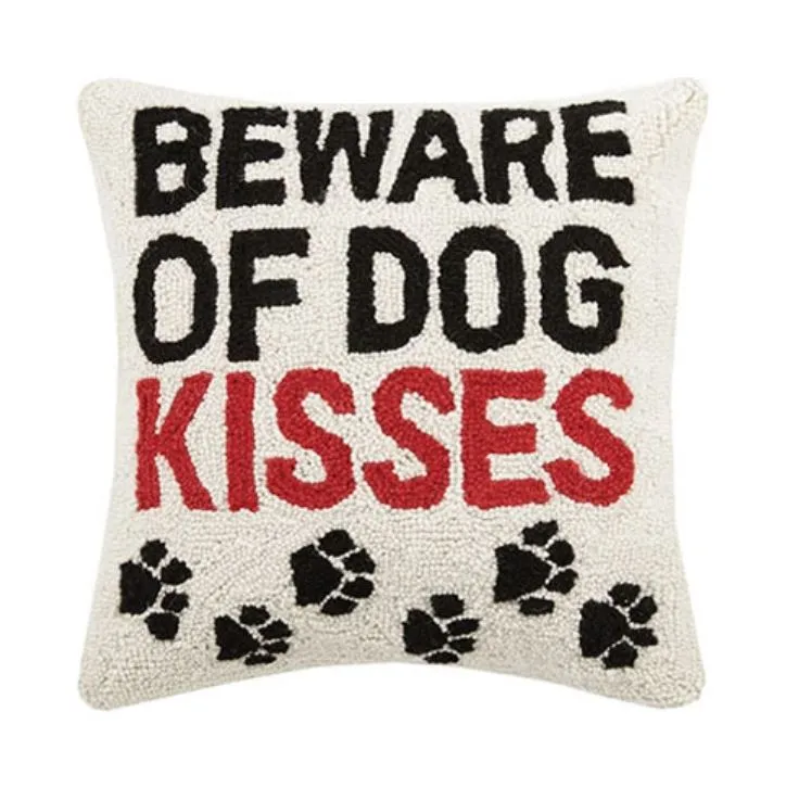 Beware of Dog Kisses Accent Pillow