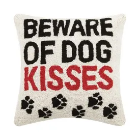 Beware of Dog Kisses Accent Pillow
