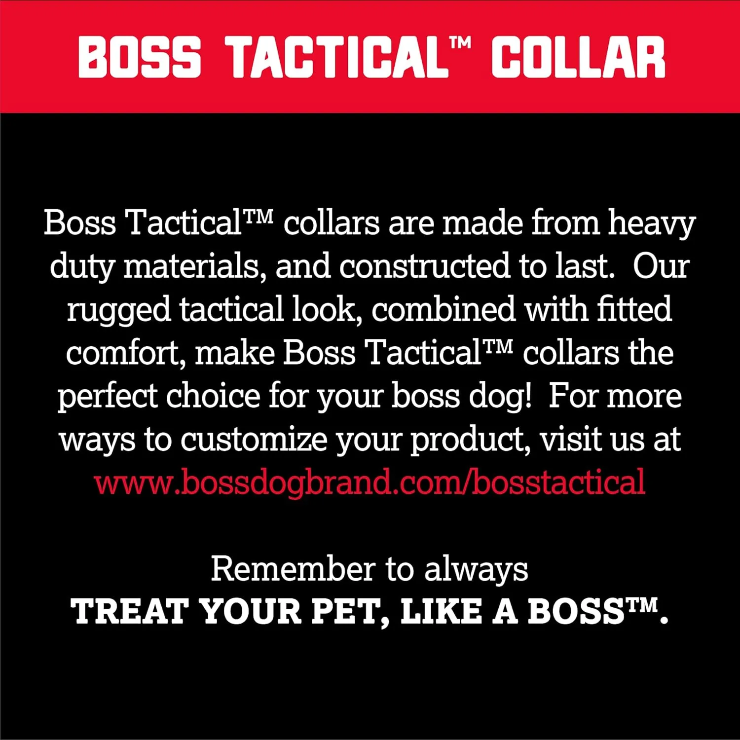 Boss Dog® Boss Tactical™ Orange Adjustable Collar