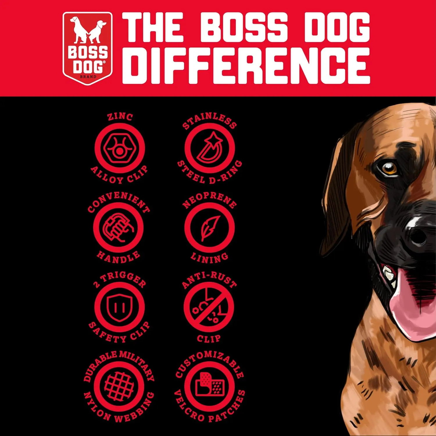 Boss Dog® Boss Tactical™ Orange Adjustable Collar
