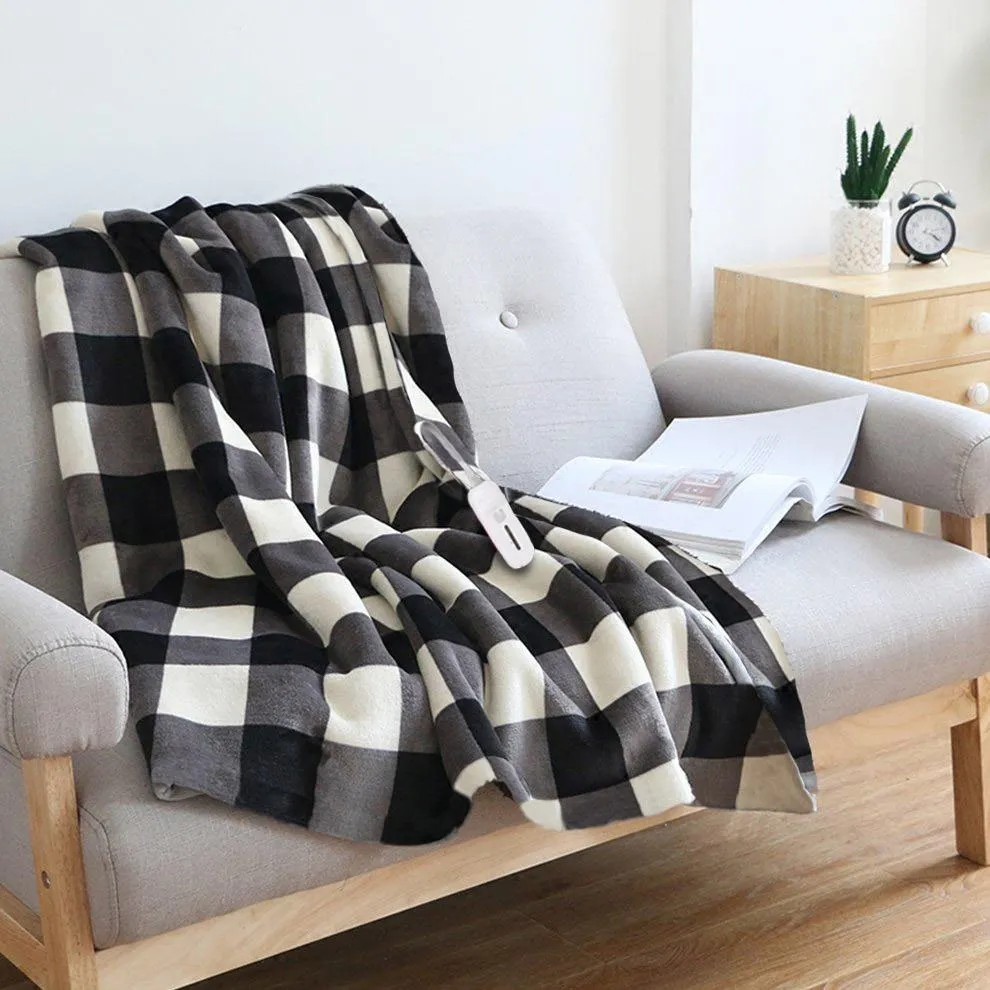 Buffalo Plaid Heated Electric Blanket
