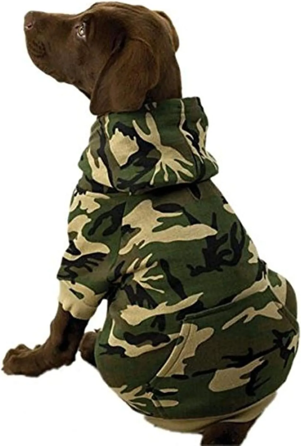 Camo Hoodie for Dogs, 9" Small, Green