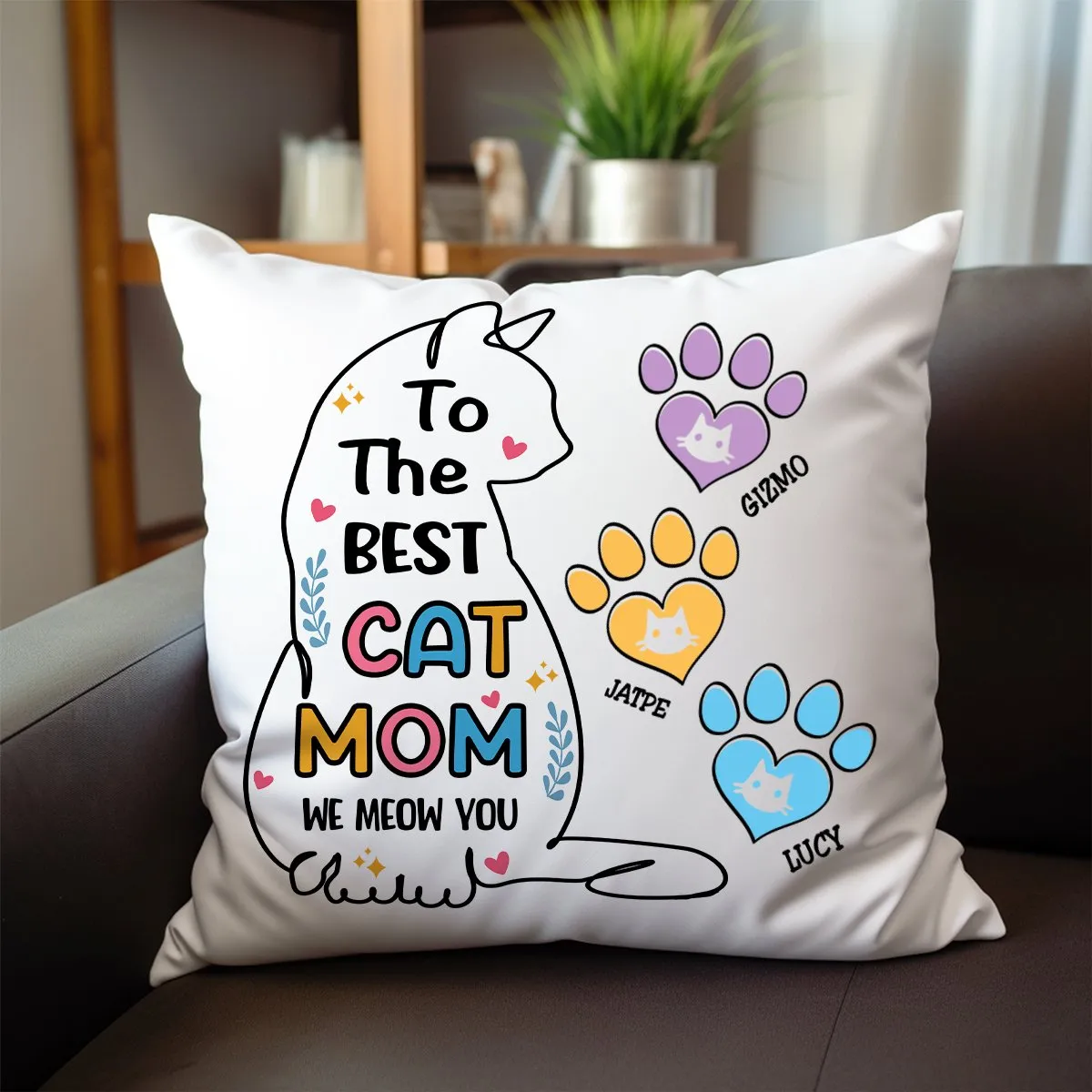 Cat Lovers - To The Best Cat Mom - We Meow You - Personalized Pillow TR