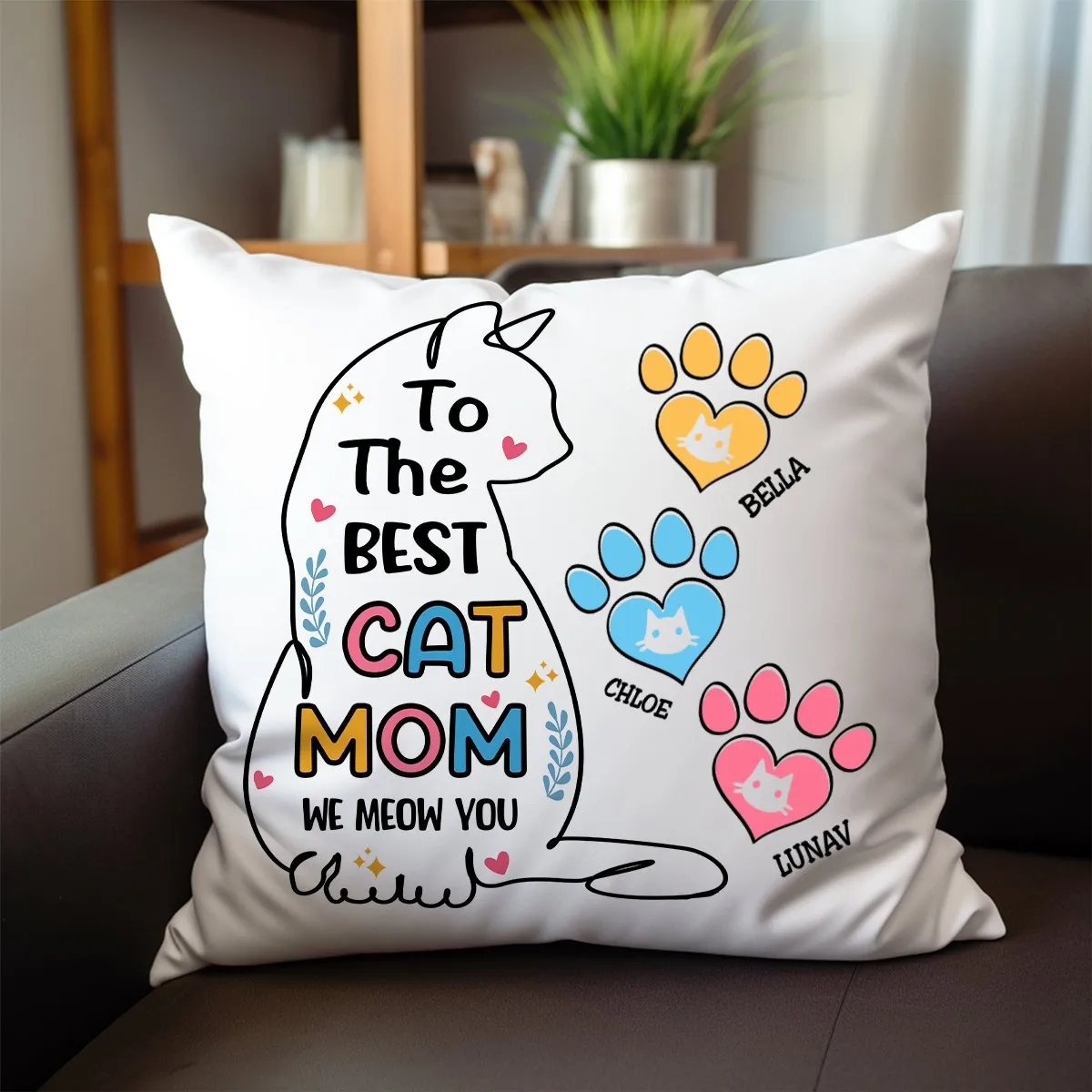 Cat Lovers - To The Best Cat Mom - We Meow You - Personalized Pillow TR