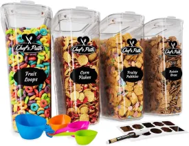 Chef's Path Set of Storage Box - Lunch Box, 8 Labels, Set of Spoons and Marker, Flour Box - BPA-Free Plastic Box (4 L) (4)