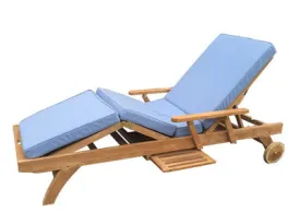 Classic Teak Chaise Lounge Cushion 4 Section