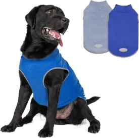 cyeollo 2 Pack Fleece Dog Sweater Pullover Pet Sweatshirt Reflective Lightweight Dog Clothes Sweaters for Large Dogs Boy Girl Pet Apparel Blue, Mist Blue, XXXL