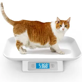 Digital Pet Scale for Puppy and Cats, Puppy Whelping Supplies Scale, Weigh Capacity 33 lbs (0.03oz), Removable Tray Size 13.4 x 9.5 Inch, A Pet Scale for Adult Cats and Small Animals (Grey)