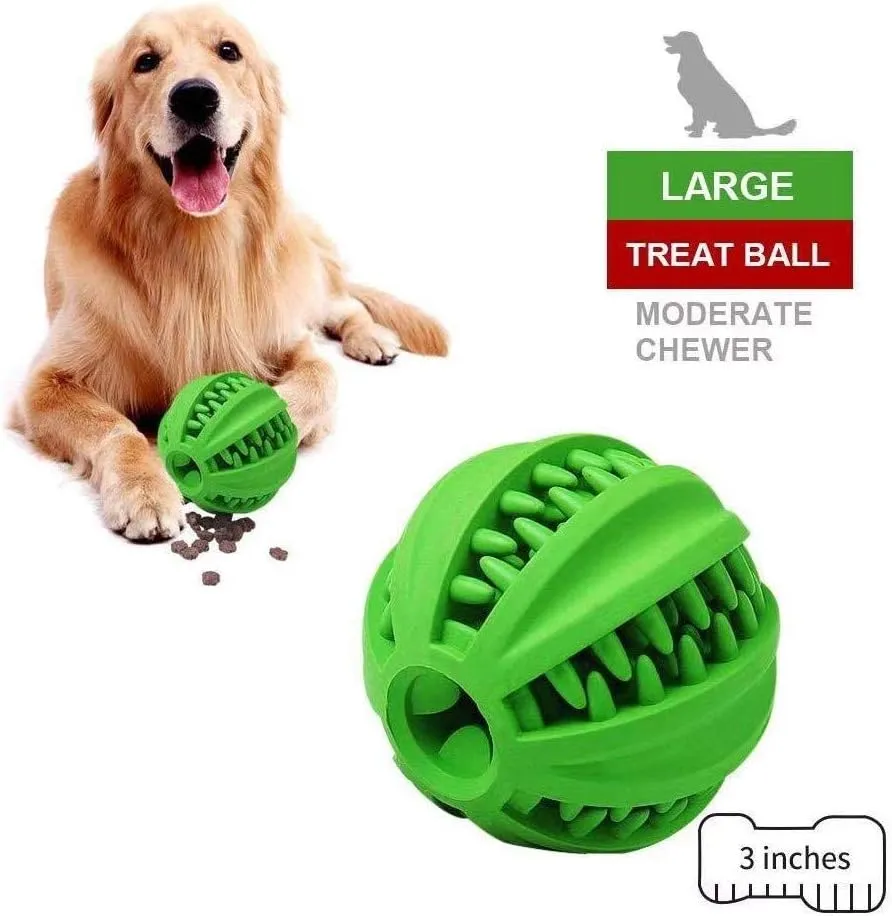 Dog Ball Toy - Interactive Dog Enrichment, Mental Stimulation Treat Embedding Rubber Ball Reduce Boredom (3 inches)