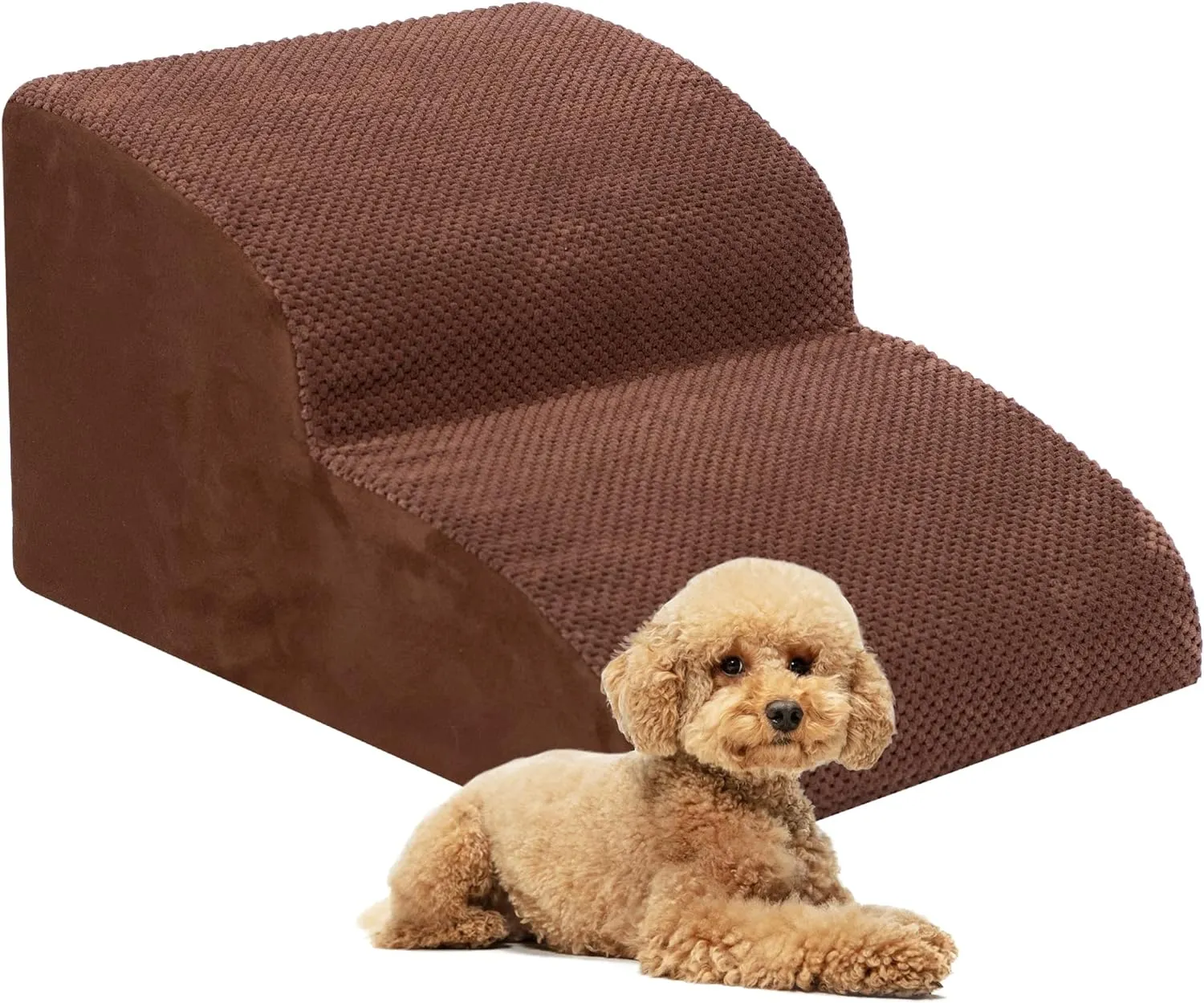 Dog Stairs for Small Dogs, High Density Foam Dog Ramp, Extra Wide Non-Slip Pet Steps for High Beds Or Couch, Soft Foam Doggie Ladder for Dogs Injured, Older Pets, Small Cats