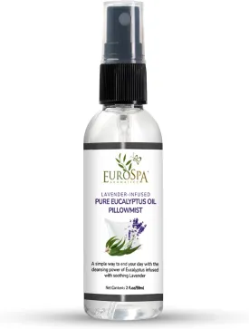 EuroSpa Aromatics Lavender-Infused Pure Eucalyptus Oil Pillow Mist Sleep Spray - 2oz