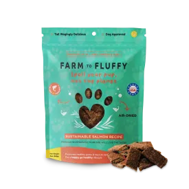 Farm To Fluffy Salmon Recipe Dog Treats, Antibiotic Free, Sustainable Bag - 5 oz