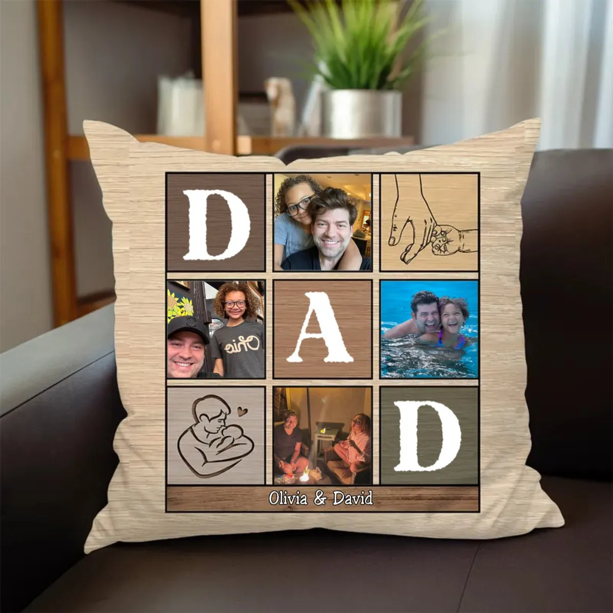Father's Day - Custom Photo Hold This And Consider It A Big Hug - Personalized Pillow