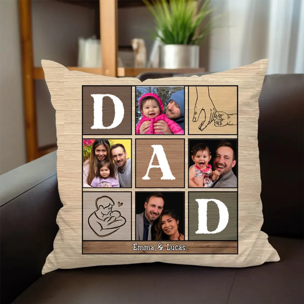 Father's Day - Custom Photo Hold This And Consider It A Big Hug - Personalized Pillow