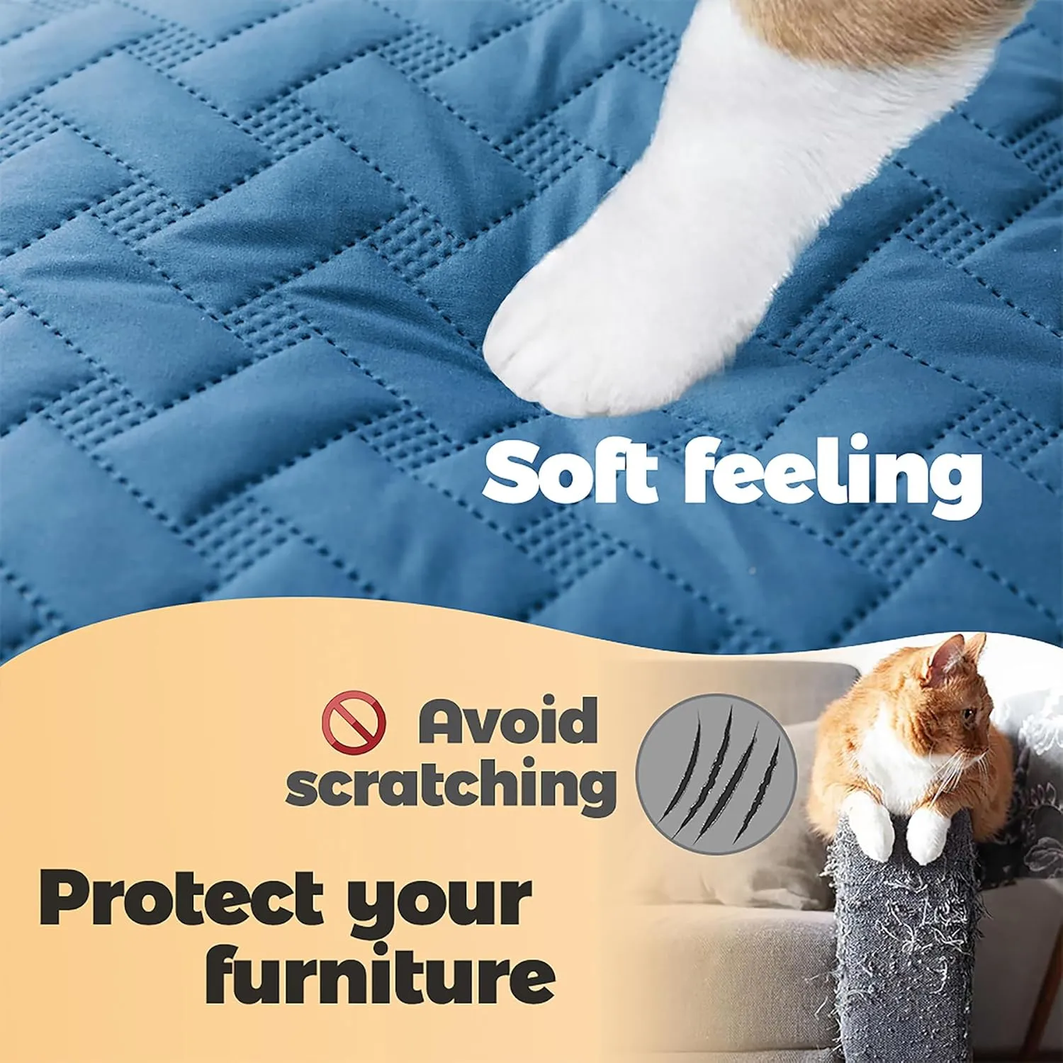 gogobunny 100% Double Sided Waterproof Dog Blanket Soft Pet Bed Cover Reversible Protect Furniture Couch Sofa Car for Puppy Cat Kids (Dark Blue/Light Blue, 52x82 Inch (Pack of 1))