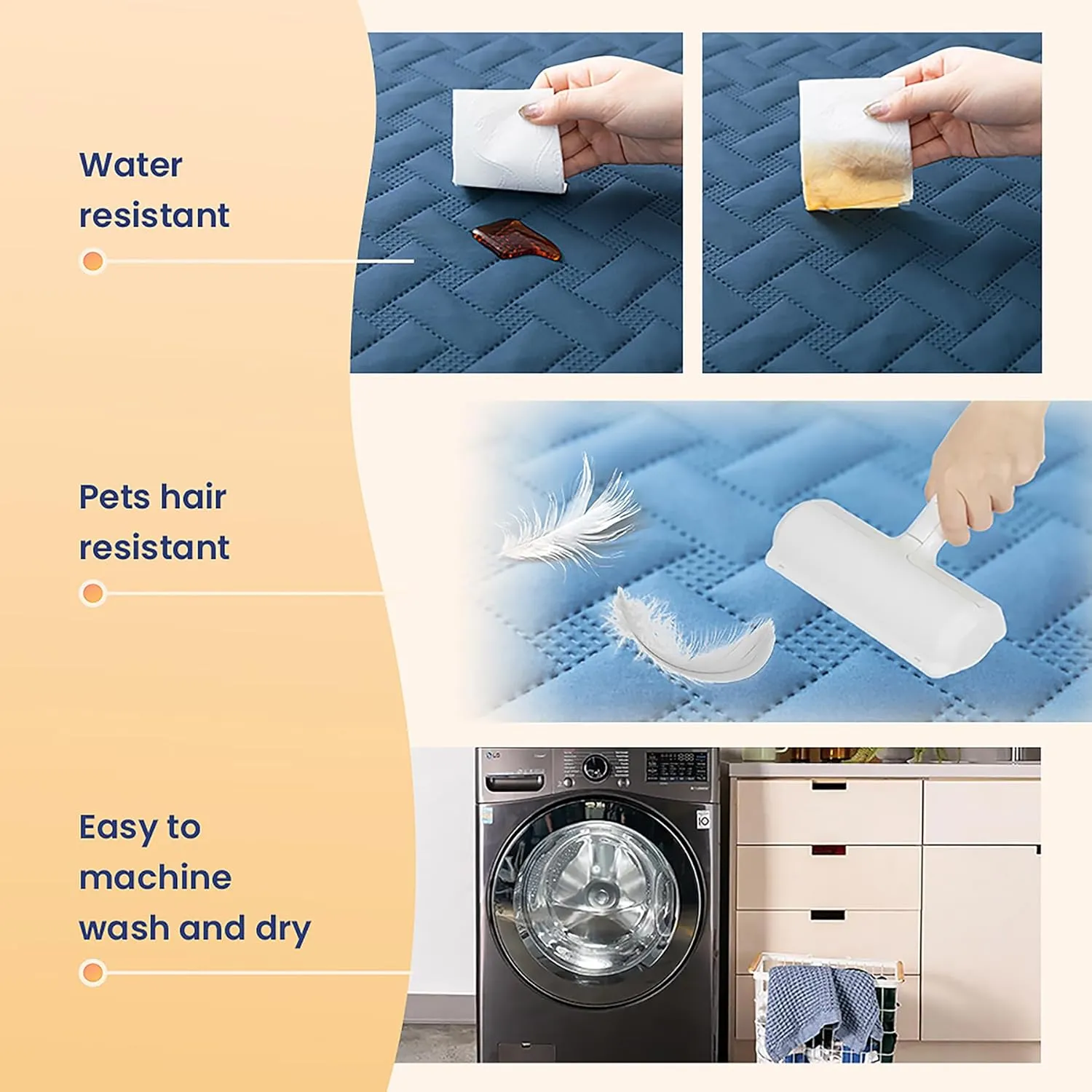 gogobunny 100% Double Sided Waterproof Dog Blanket Soft Pet Bed Cover Reversible Protect Furniture Couch Sofa Car for Puppy Cat Kids (Dark Blue/Light Blue, 52x82 Inch (Pack of 1))