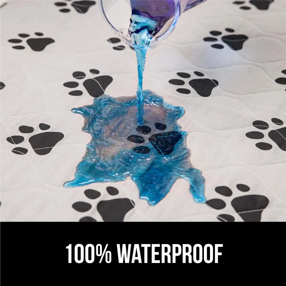 GORILLA GRIP Washable Puppy Pads, Slip Resistant Dog Crate Mat, Waterproof Cloth Pee Pad for Training Puppies in Playpen, Reusable Pet Incontinence Blanket, Protects Sofa, Furniture, Floors, 18x12