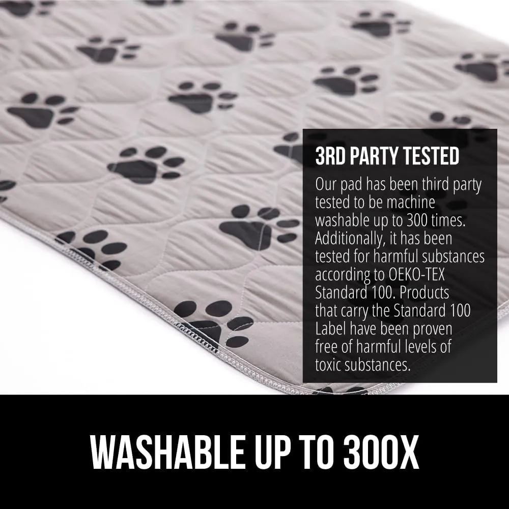 GORILLA GRIP Washable Puppy Pads, Slip Resistant Dog Crate Mat, Waterproof Cloth Pee Pad for Training Puppies in Playpen, Reusable Pet Incontinence Blanket, Protects Sofa, Furniture, Floors, 18x12