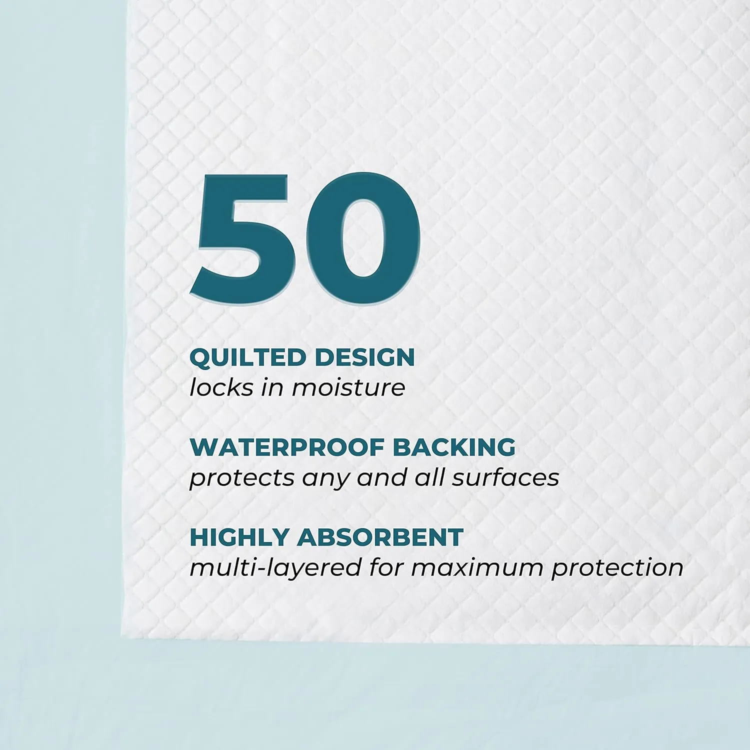 GREEN LIFESTYLE Underpads - Chucks Pads Disposable Adults, for use as Incontinence, Pet, Pee Pads for Dogs, Cats, Bunny, Seniors (Pack of 50 - 36x36)