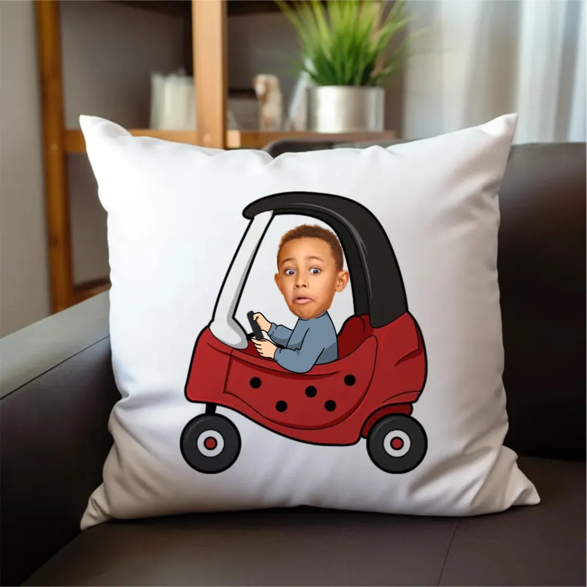 Kid - Baby In Car - Personalized Photo Custom Shaped Pillow(NV)