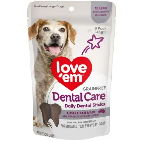 Love'em Dental Care Daily Dental Sticks Grain-Free Dental Dog Treats 145g