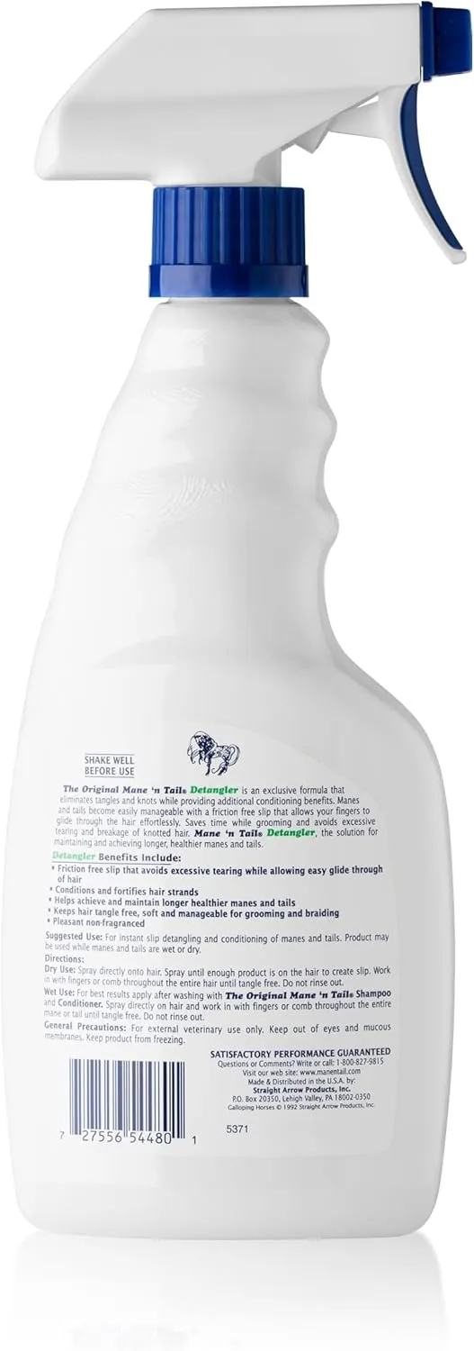 Mane 'n Tail Detangler ElIMINATES TANGLES & KNOTS 16 Ounce Sprayer