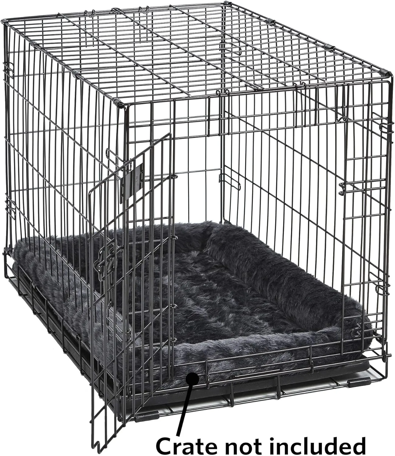 New World Pet Products Gray Dog Bed | Bolster Dog Bed Fits Metal Dog Crates | Machine Wash & Dry