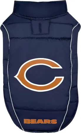 NFL Chicago Bears Puffer Vest for Dogs & Cats, Size Medium. Warm, Cozy, and Waterproof Dog Coat, for Small and Large Dogs/Cats. Best NFL Licensed PET Warming Sports Jacket