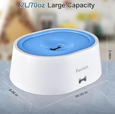 No Spill Water Bowl for Dogs - 70 oz. Capacity