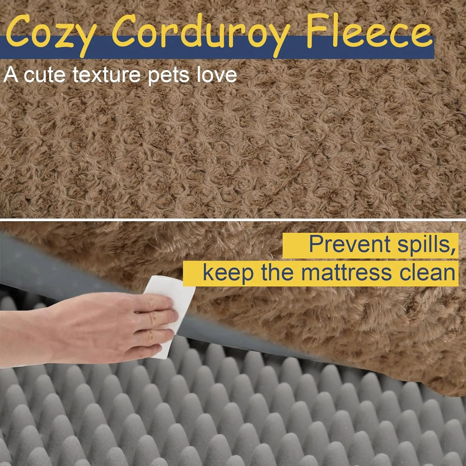 Orthopedic Dog Bed for Large Medium Sized, Washable Memory Foam Large Dog Bed, Medium Pet Sofa with Removable Cover, Washable Waterproof Pet Couch Beds(Brown, L)
