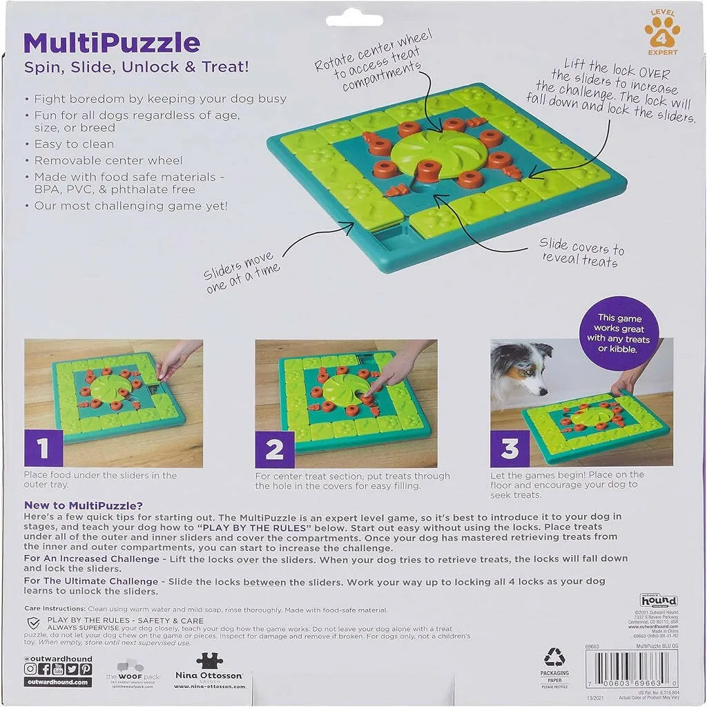 Outward Hound Nina Ottosson MultiPuzzle Interactive Treat Puzzle Toy For Dogs, Expert Level