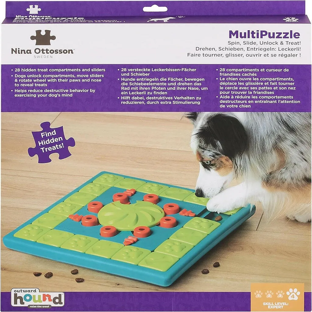 Outward Hound Nina Ottosson MultiPuzzle Interactive Treat Puzzle Toy For Dogs, Expert Level