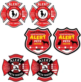 Pack 12 Pcs Emergency Rescue Pet Alert Sticker for House Vehicles Security Signs Car Window Indoor Outdoor Bumper Stickers Weatherproof Waterproof Vinyl Decals Home Accessories