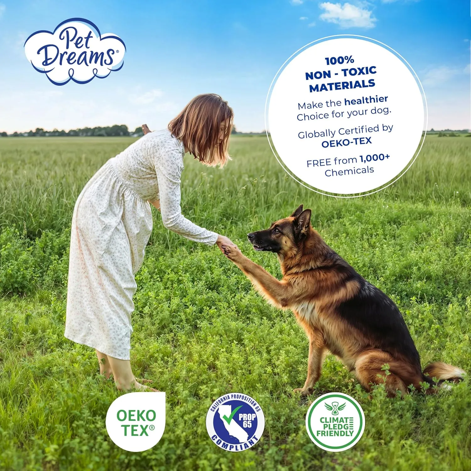 Pet Dreams Dog Crate Pad - Washable Kennel Mat, Crate Pads for Dog Cages, Non-Toxic, Flat Indoor Cat Bed, Fits iCrate 18, 24, 30, 36, 42, 48 Inches (Ivory, Medium, 30")