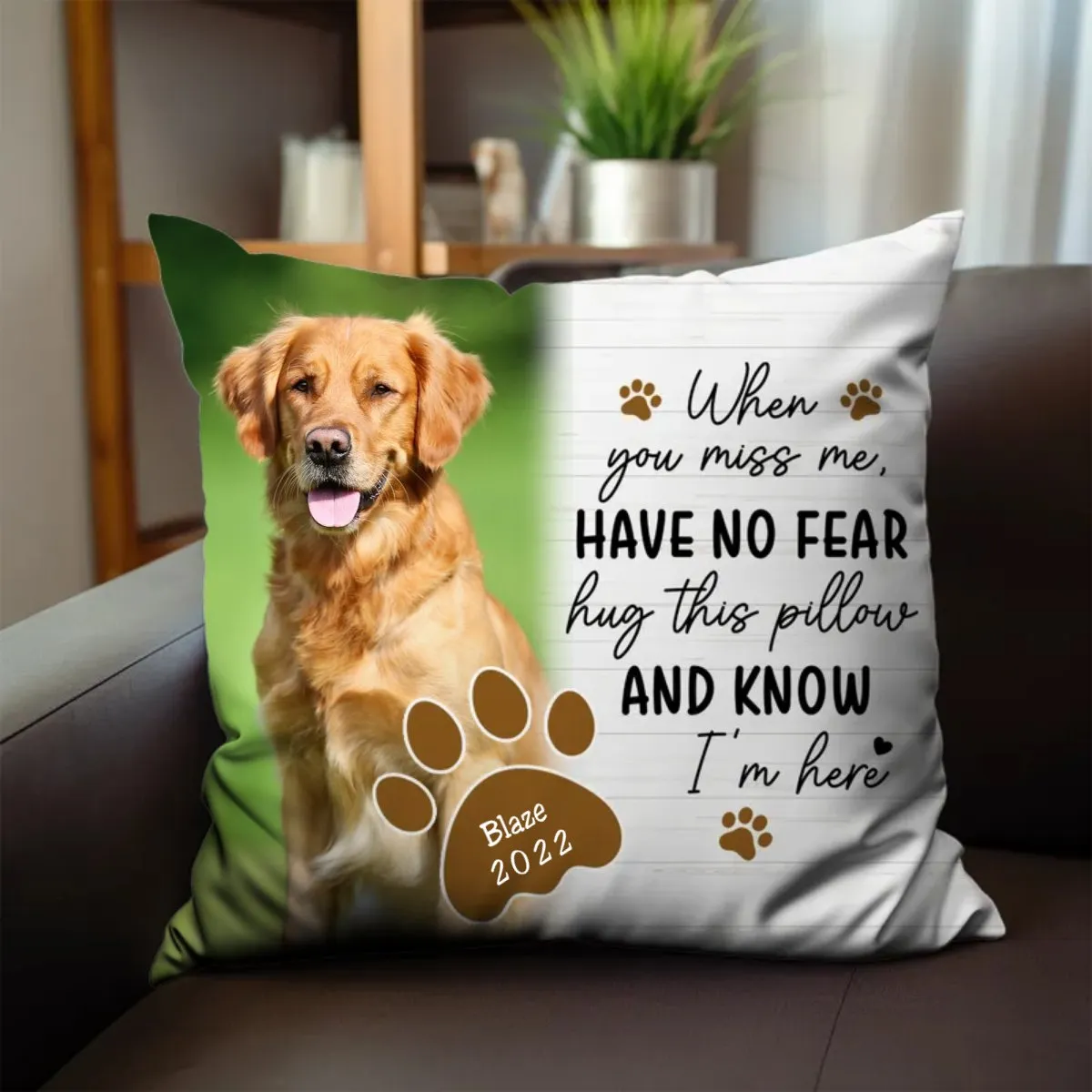 Pet Lover - Custom Photo Hug This Pillow And Know I'm Here - Personalized Pillow