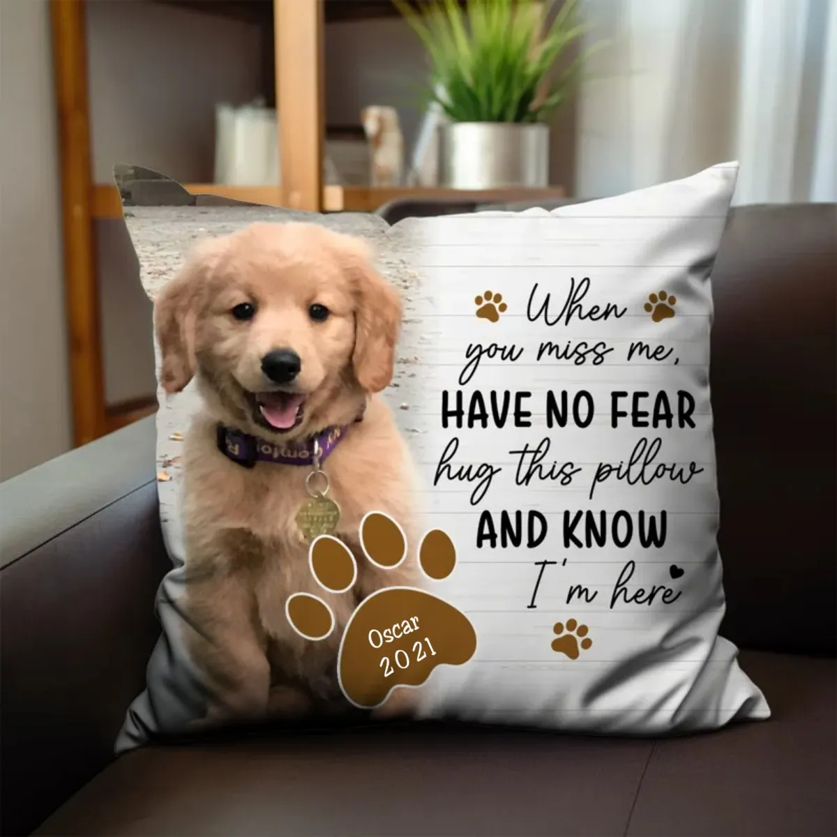 Pet Lover - Custom Photo Hug This Pillow And Know I'm Here - Personalized Pillow