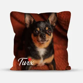 Pet Portrait with Name Photo Pillow
