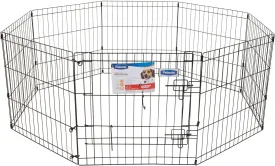 Petmate 36-Inch by 24-Inch 8 Panels Exercise Pen with Step Through Door, Black