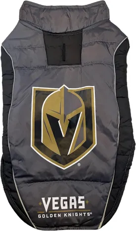 Pets First NHL Las Vegas Golden Knights Puffer Vest for Dogs & Cats, Size Small.Warm, Cozy, and Waterproof Dog Coat, for Small and Large Dogs/Cats. Best NHL Licensed PET Warming Sports Jacket