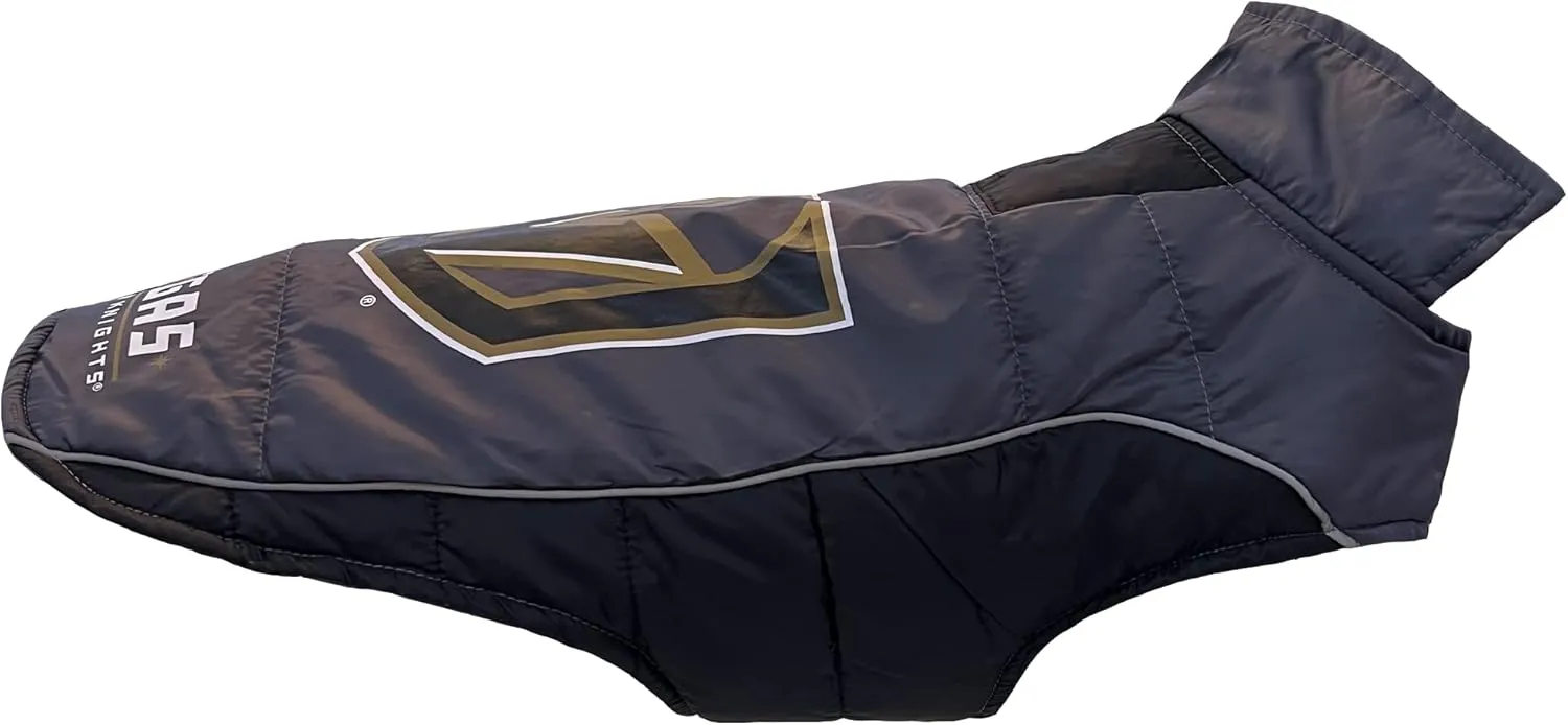Pets First NHL Las Vegas Golden Knights Puffer Vest for Dogs & Cats, Size Small.Warm, Cozy, and Waterproof Dog Coat, for Small and Large Dogs/Cats. Best NHL Licensed PET Warming Sports Jacket
