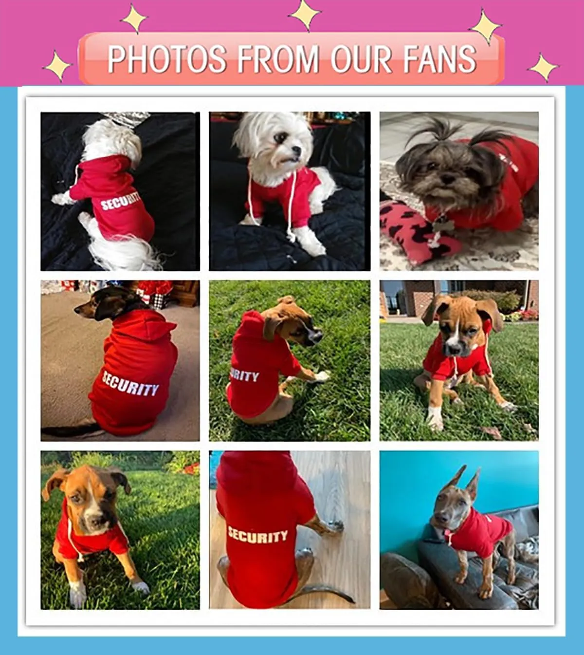 Security Dog Hoodies Dog Clothes Apparel Winter Sweatshirt Warm Sweater Cotton Puppy Small Dog Hoodie for Small Dog Medium Large Dog Cat (Black, 4XL)