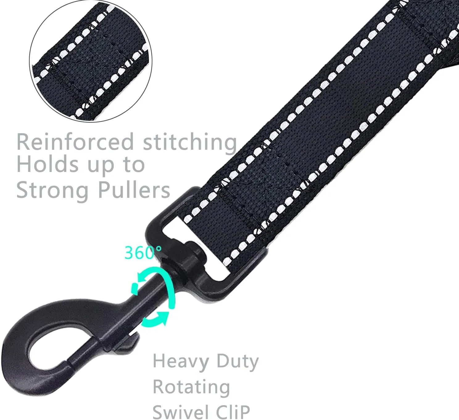 Short Dog Leash Heavy Duty Leash with Comfortable Padded Handle Reflective Training Dog leashes for Medium Large Dogs Up to 80lbs