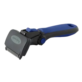 Small Deshedding Tool Blue For Long Coat Dogs by Refuresh
